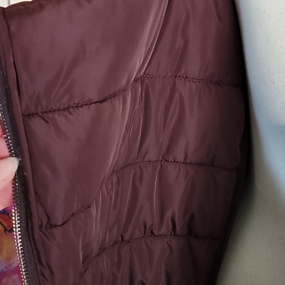 Deep Purple Plum Velvet Quilted Coat 2x - Picture 6 of 9
